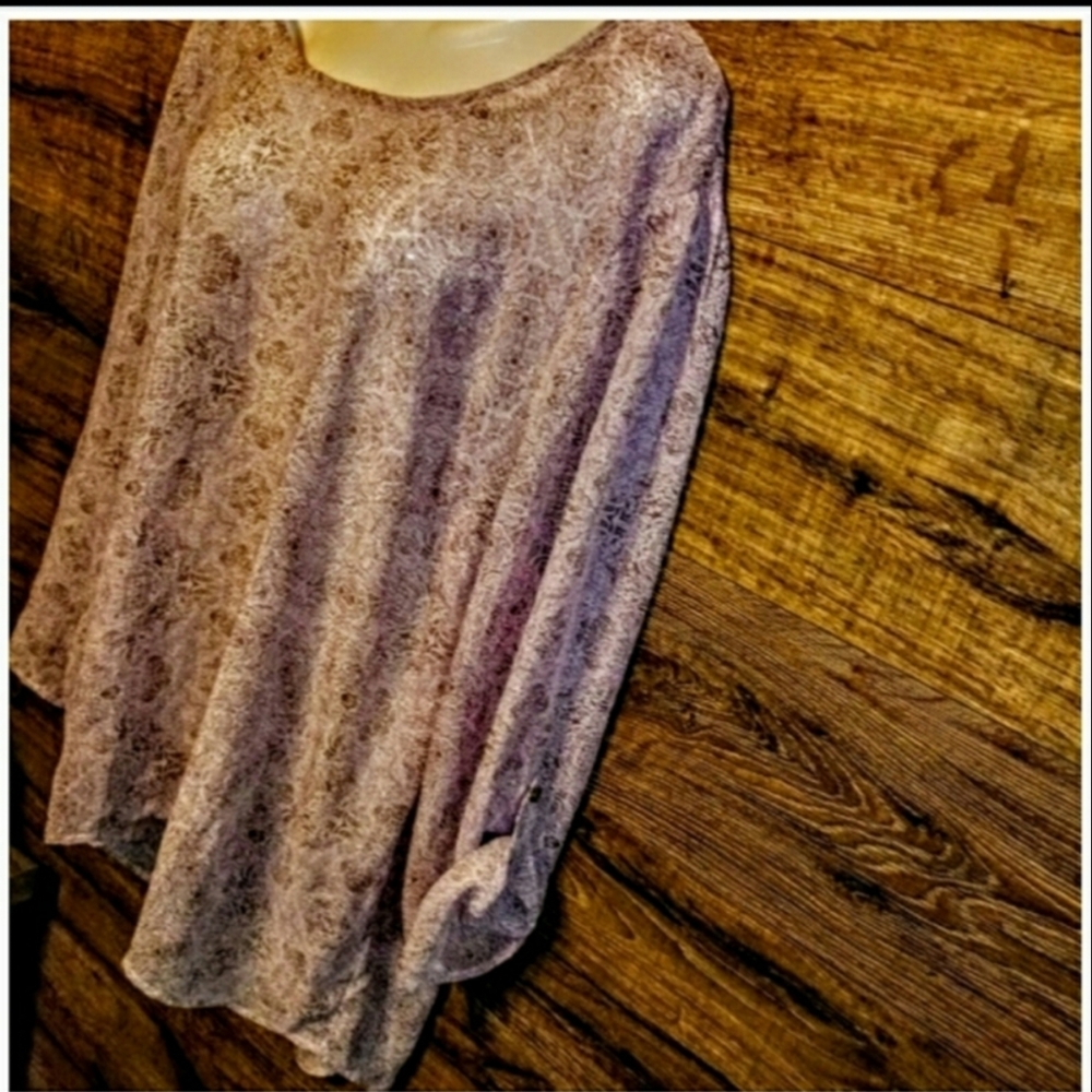 Rush Top Size 3X Sheer High Low Tunic NWT - Picture 6 of 12